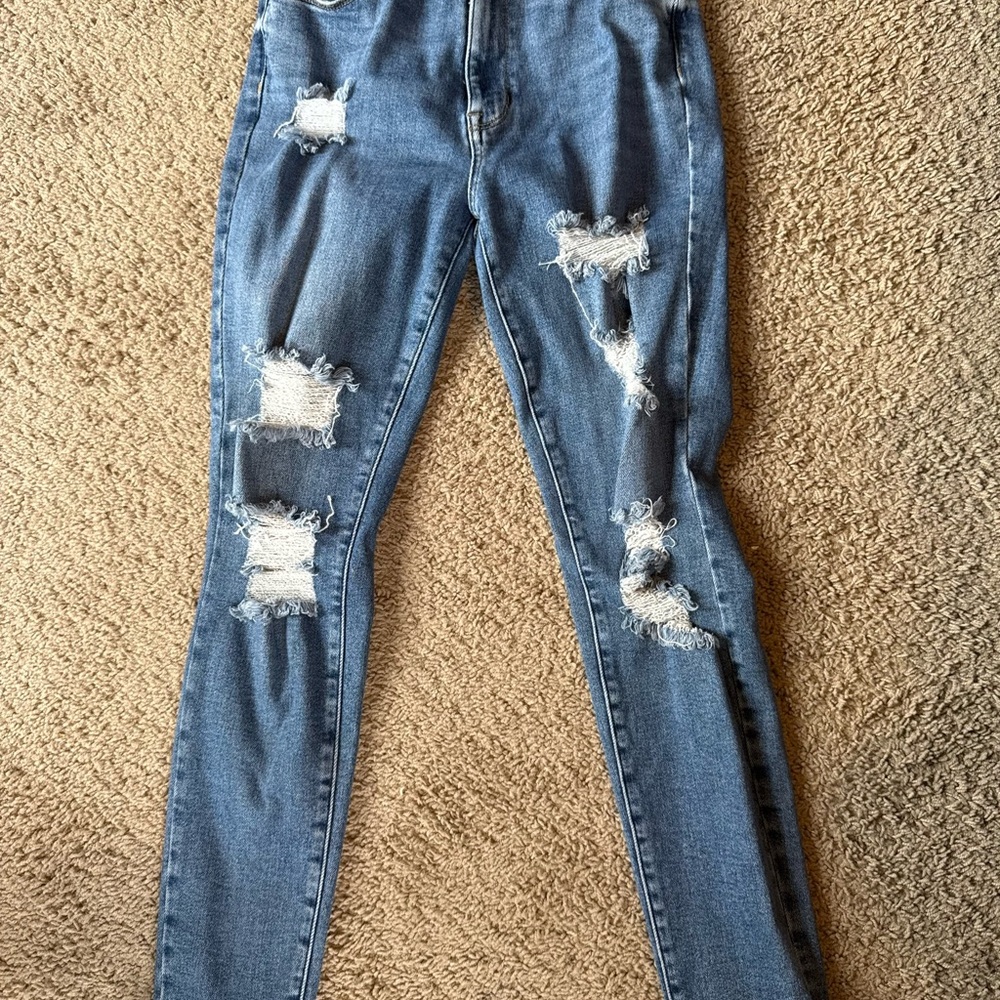 PacSun Ripped Light Blue Skinny Jeans - Picture 3 of 4
